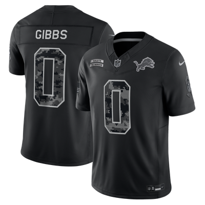 Jahmyr Gibbs Detroit Lions Nike 2026 Salute to Service Stitched Limited Jersey - Black