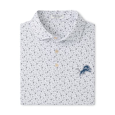 Detroit Lions Peter Millar Kick Off Performance Jersey Polo - White