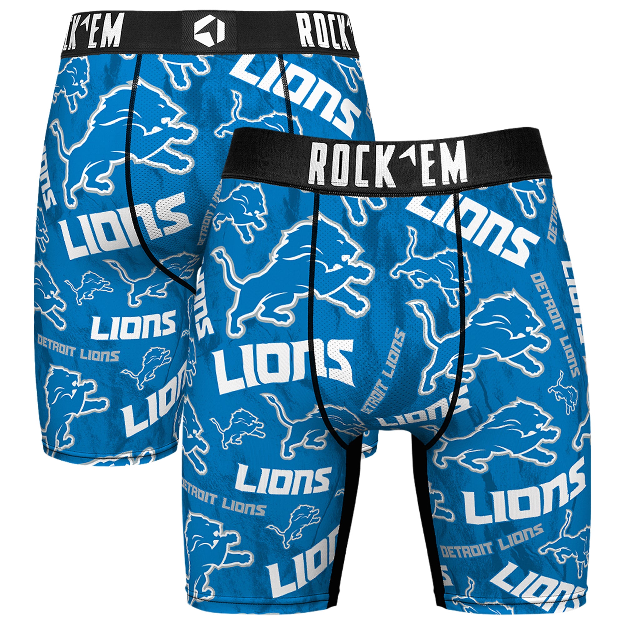 Detroit Lions Rock Em Logo Boxer Briefs - Blue