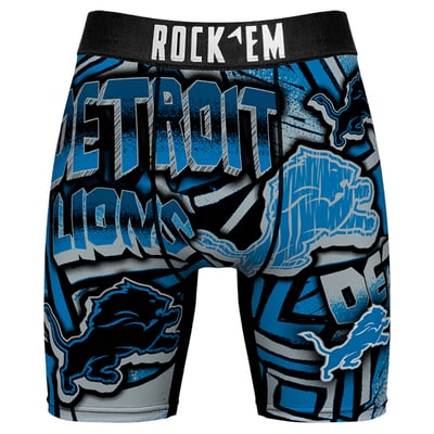 Detroit Lions Rock Em Sketched Out Boxer Briefs - Blue