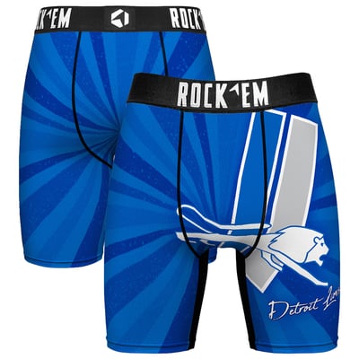  Detroit Lions Rock Em Throwback Swirl Boxer Briefs - Blue