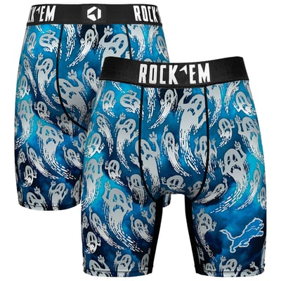 Detroit Lions Rock Em Socks Halloween Ghost Fade Boxer Briefs - Blue