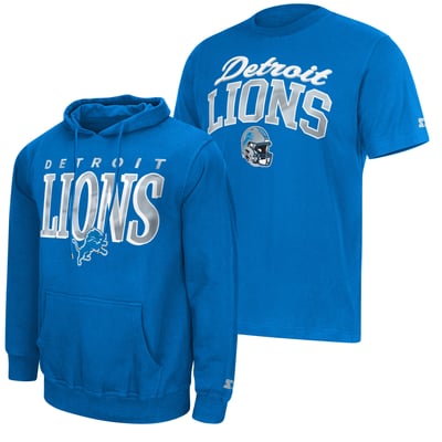 Detroit Lions Starter Logo T-Shirt & Hoodie Set - Blue