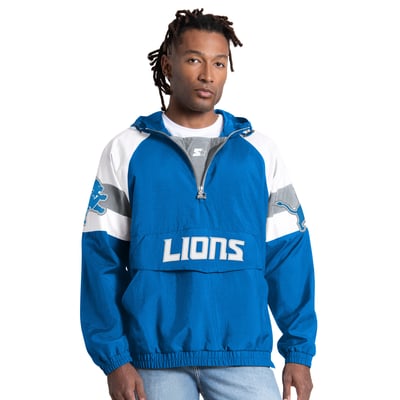 Detroit Lions Starter Street Cut Half-Zip Jacket - Blue