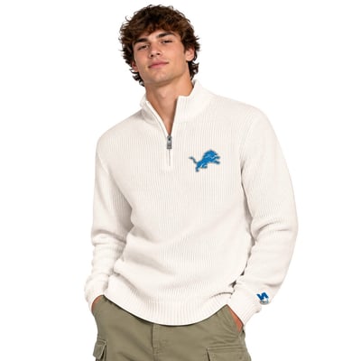 Detroit Lions Starter Quarter-Zip Sweater - Cream