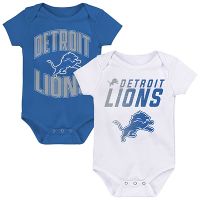 Detroit Lions Outerstuff Newborn & Infant Snuggle Blitz 2-Pack Bodysuit Set - Blue/White