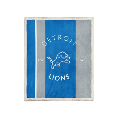 Detroit Lions Pegasus Block Stripe 50" x 60" Ultra Cozy Sherpa Blanket