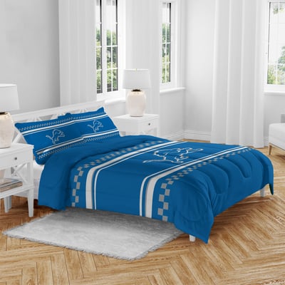 Detroit Lions Pegasus Checkered Dash Three-Piece Full/Queen Bed in a Bag Set