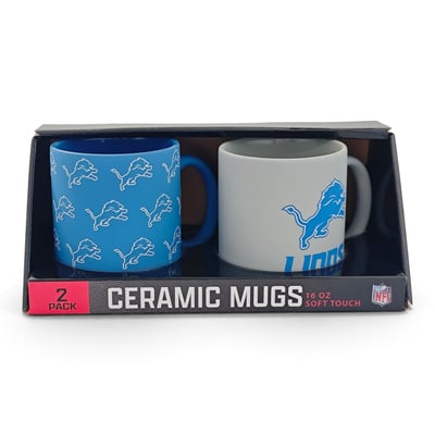 Detroit Lions Pegasus Two-Piece 16oz. Home & Away Soft Touch Ceramic Mug Set