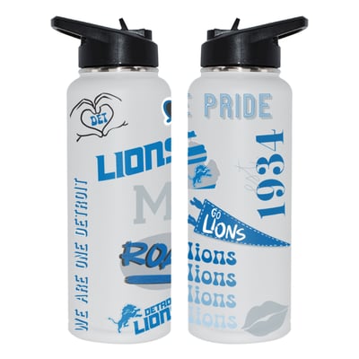 Detroit Lions The Memory Company 34oz. Loco Stainless Steel Quencher Bottle