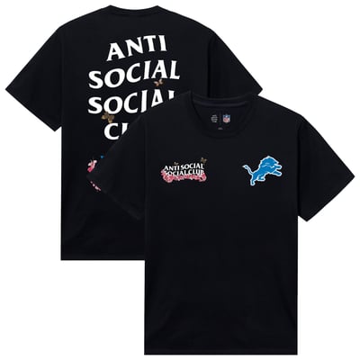 Detroit Lions AntiSocialSocialClub x NFL Unisex Blossom T-Shirt - Black