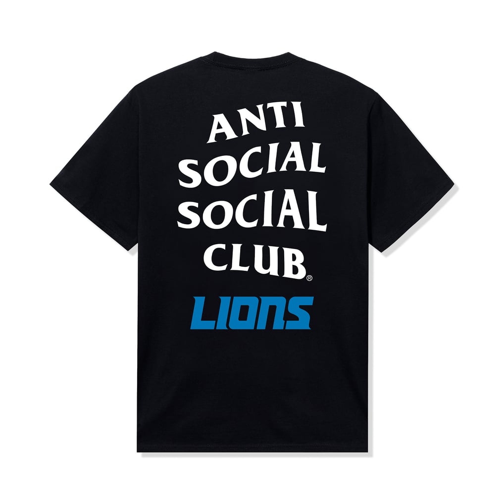 Unisex AntiSocialSocialClub x NFL Black Detroit Lions Team T-Shirt