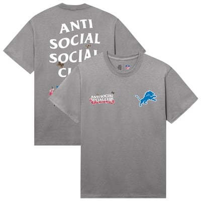 Detroit Lions AntiSocialSocialClub x NFL Unisex Blossom T-Shirt - Gray