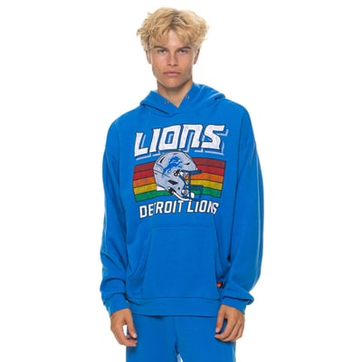 Detroit Lions Aviator Nation Unisex Relaxed Tri-Blend Hoodie - Blue
