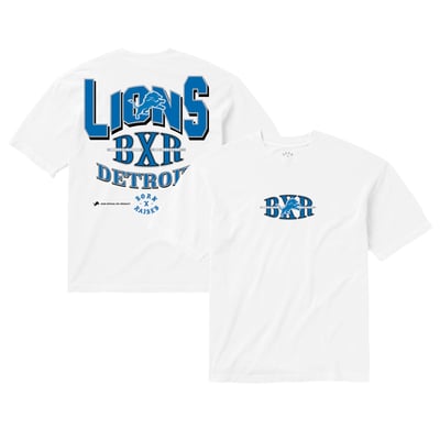 Detroit Lions Born x Raised Unisex Block Letter T-Shirt - White