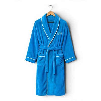 Detroit Lions Pegasus Unisex Logo Patch Ultra Cozy Robe - Blue
