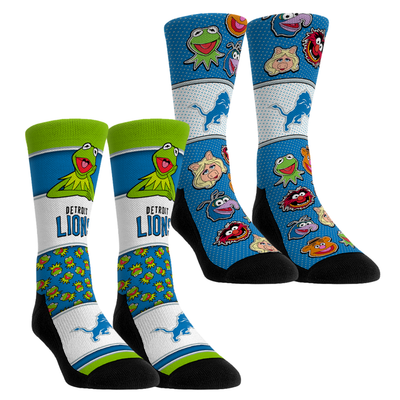  Detroit Lions Rock Em Unisex Muppets 2-Pack Crew Socks Set - Blue