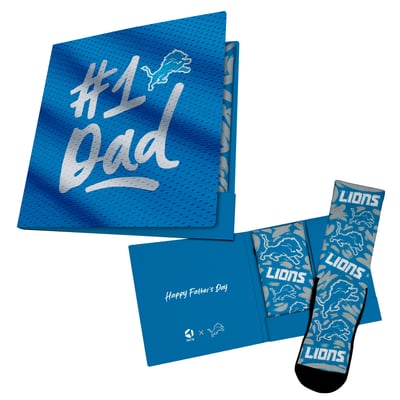  Detroit Lions Rock Em Unisex #1 Dad Gift Card Socks - Blue