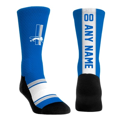  Detroit Lions Rock Em Unisex Throwback Jersey Custom Crew Socks - Blue