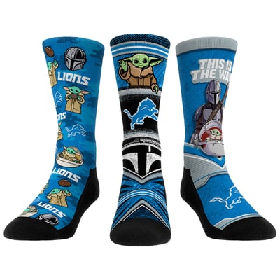  Detroit Lions Rock Em Unisex 3-Pack Mandalorian Crew Socks