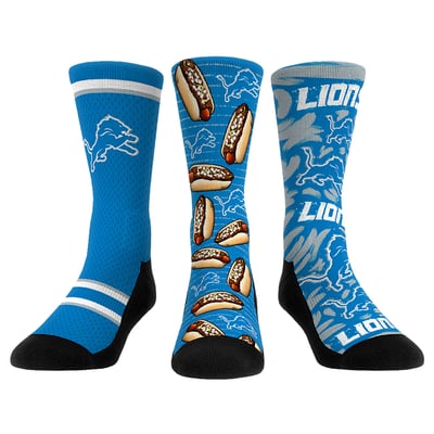  Detroit Lions Rock Em Unisex Fan Favorite Three-Pack Crew Sock Set - Light Blue