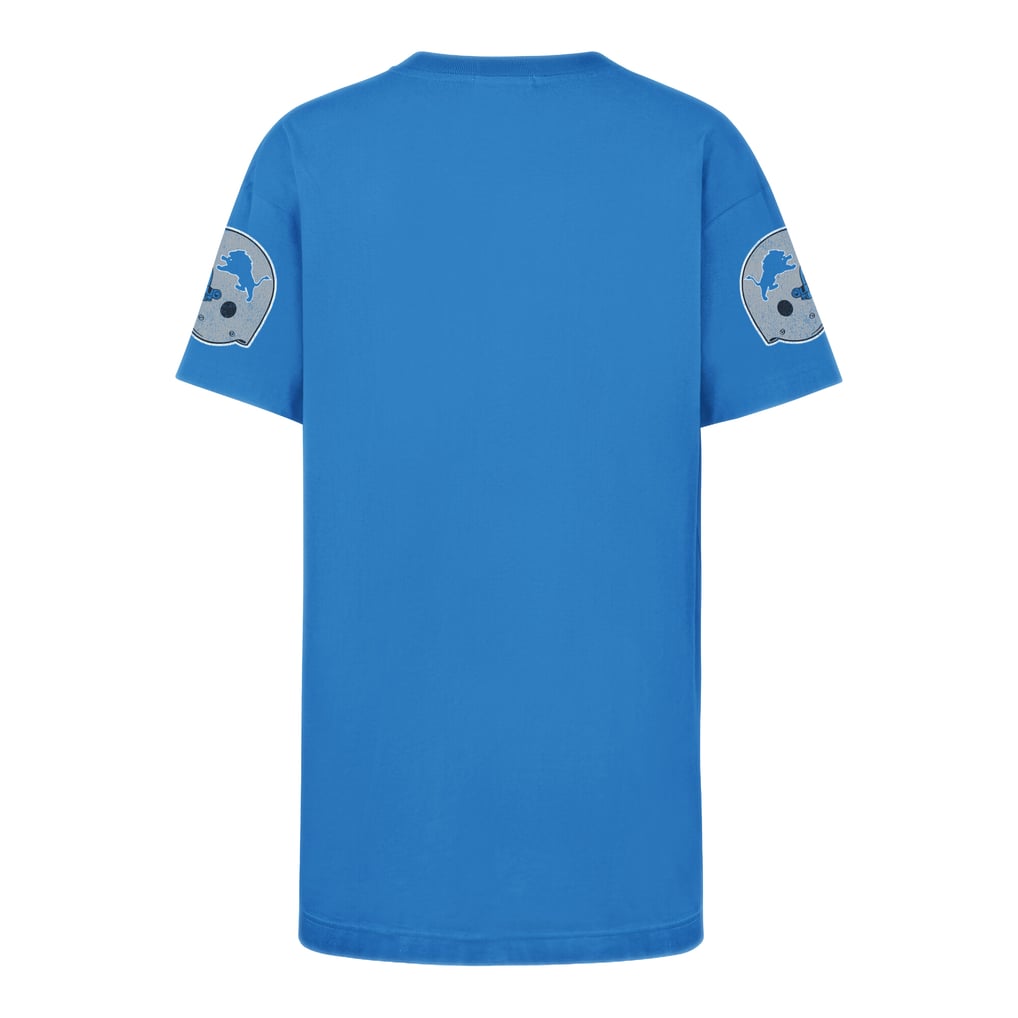 lions jersey dress for women Women's Detroit '47 Blue Oversized Gemstone Swash T-Shirt 11Nil