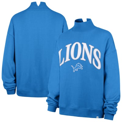 Detroit Lions '47 Women's Oversized Vantage Mock Neck Sweatshirt - Blue