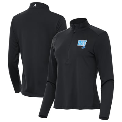 Detroit Lions Antigua Women's Tribute Half-Zip Pullover - Charcoal
