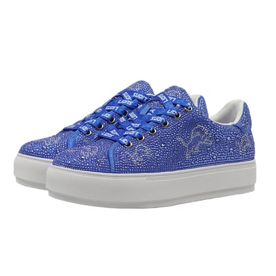  Detroit Lions FABGATING by Cuce Women's Crystal Team Logo Sneakers - Blue