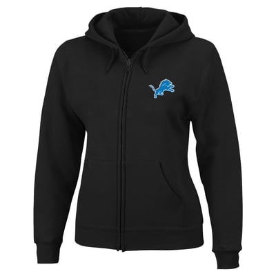 Detroit Lions Fanatics Women's Plus Size Full-Zip Hooded Sweatshirt - Black

