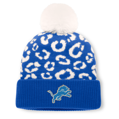Detroit Lions Fanatics Women's Blur Cuffed Knit Hat with Pom - Blue