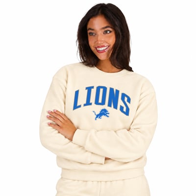  Detroit Lions Fanatics Women's Plus Size Hoodie & Pants Lounge Set - Cream