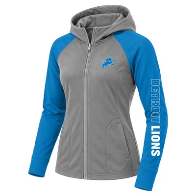 Detroit Lions Fanatics Women's Plus Size Cornerback Blitz Full-Zip Hoodie - Gray
