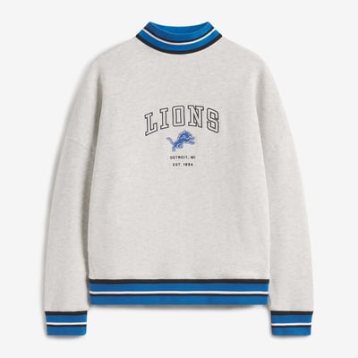  Detroit Lions Off Season x NFL Women's Mock Neck Sweatshirt - Heather Gray