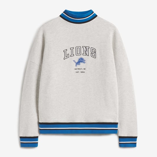  Detroit Lions Off Season x NFL Women's Mock Neck Sweatshirt - Heather Gray