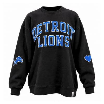  Detroit Lions Kiloh + Co. Women's Signature Oversized Sweatshirt - Black