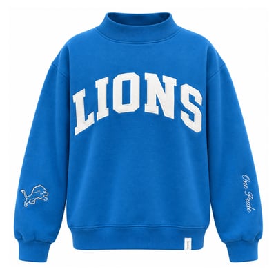  Detroit Lions Kiloh + Co. Women's Mock Neck Sweatshirt - Blue