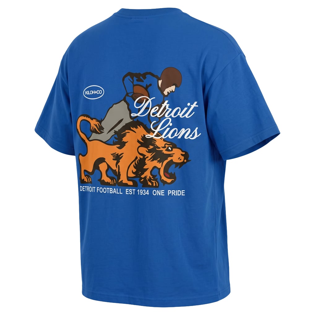 Women's Kiloh + Co. Blue Detroit Lions Oversized T-Shirt