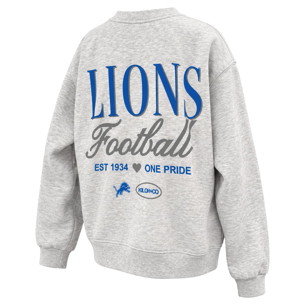 Women's Kiloh + Co. Gray Detroit Lions V-Neck Sweatshirt