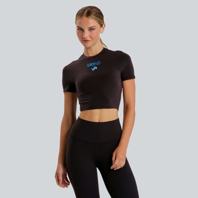  Detroit Lions lululemon Women's Wundermost Ultra-Soft Nulu Cropped T-Shirt - Black
