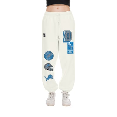  Detroit Lions New Era Women's Academic Sweatpants - Cream