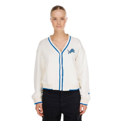 Detroit Lions New Era Women's Sport Classics Cardigan - Cream