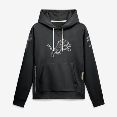  Detroit Lions Nike Women's 2026 Salute to Service Sideline Dri-FIT Pullover Hoodie - Black