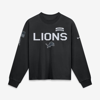  Detroit Lions Nike Women's 2026 Salute to Service Sideline Long Sleeve T-Shirt - Black
