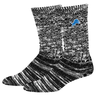  Detroit Lions PRO Compression Women's Slouchy Slub Textured Boyfriend Socks - Black