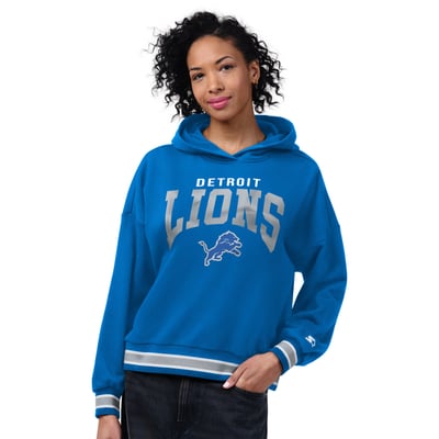 Detroit Lions Starter Women's Home Plate Hoodie - Blue