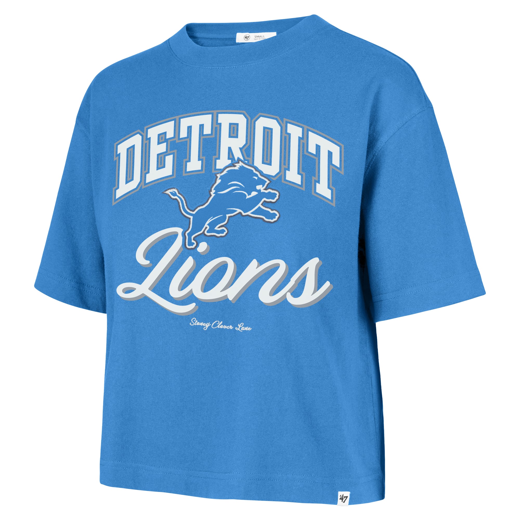 Women's Detroit Lions Stoney Clover Lane x '47 Blue Script City Boxy ...