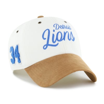 Detroit Lions Stoney Clover Lane x '47 Women's Cursive Clean Up Adjustable Hat - Cream/Tan