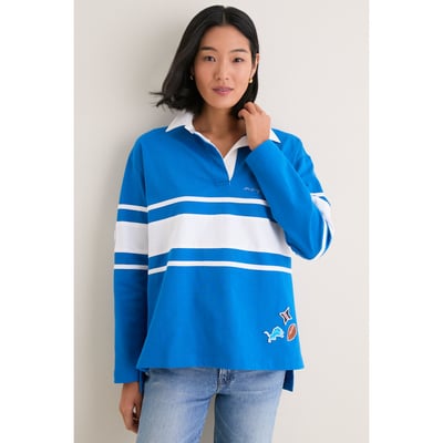 Detroit Lions Tuckernuck Women's Rugby Long Sleeve Polo - Blue