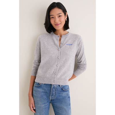 Detroit Lions Tuckernuck Women's Full-Button Cashmere Cardigan - Gray